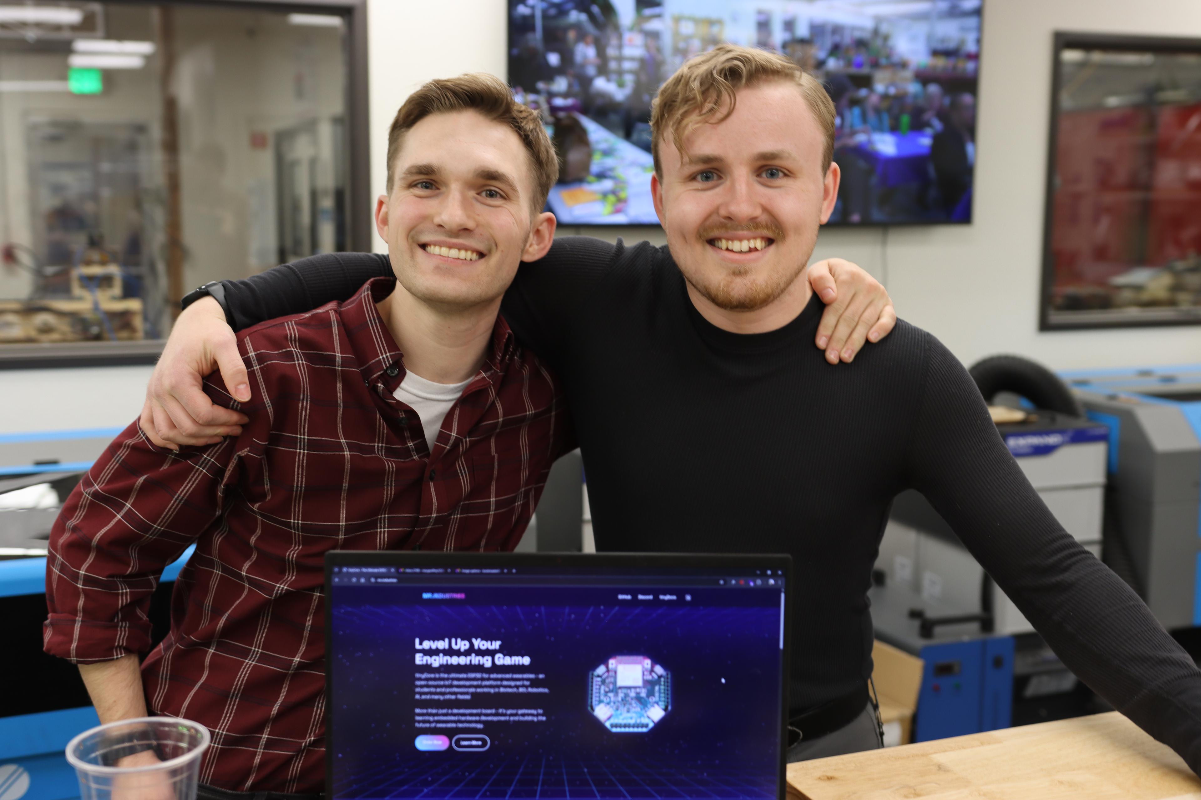 Aiden (left) and Geoff (right) at Clear Creek Makerspace